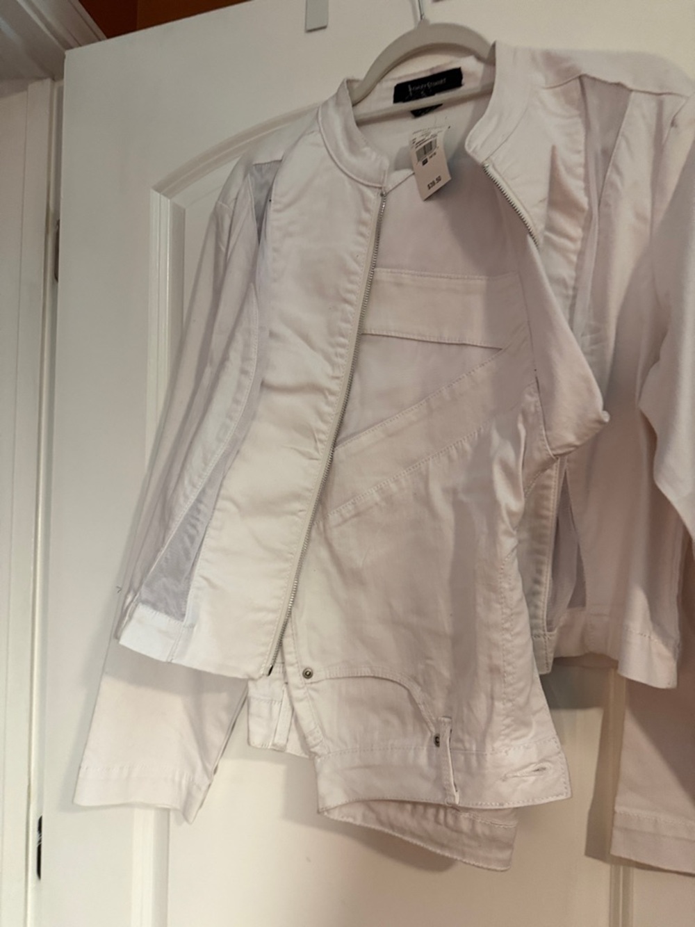 Ashley Stewart White Straight-Leg Jeans and matching jacket